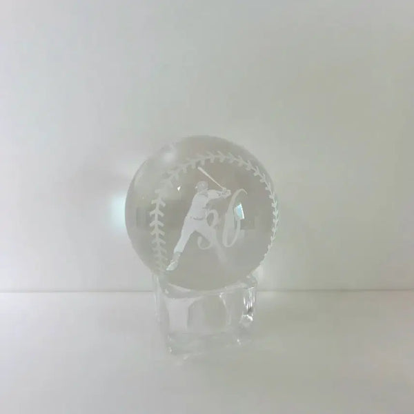 [BUNJANG] Samsung Lions Legend Lee Seung-yuop Retirement Commemorative Crystal Ball with Stand / 삼성라이온즈 레전드 이승엽선수 은퇴기념 크리스탈볼(받침대포함)