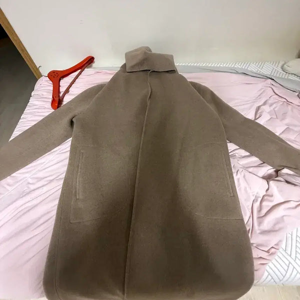 [BUNJANG] Le Cashmere 100% Cashmere Handmade Coat Beige/Brown / [르캐시미어] 100% 캐시미어 핸드메이드 코트 (실착 2회/상태 최상)