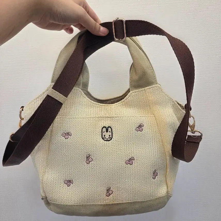 [BUNJANG] Sanrio Marron Cream Rattan Bag / 산리오 정품 마론크림 라탄백 여름 크로스백 토트백