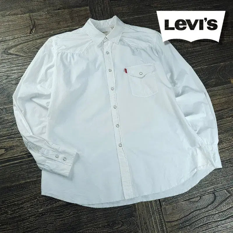 [BUNJANG] Levi's Vintage Western Shirt White / 리바이스 뒷판 자수 빈티지 웨스턴 셔츠 화이트 M21831
