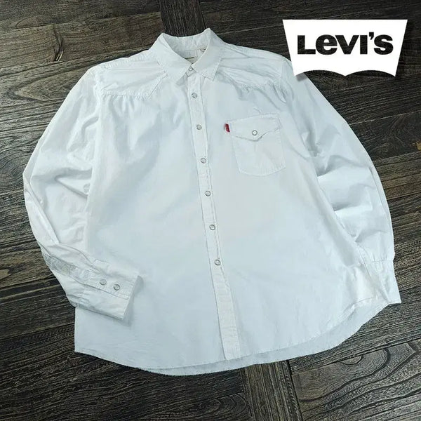 [BUNJANG] Levi's Vintage Western Shirt White / 리바이스 뒷판 자수 빈티지 웨스턴 셔츠 화이트 M21831
