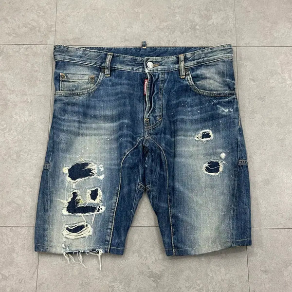 [BUNJANG] Dsquared2 Men's Washed Distressed Denim Shorts 34 / 34 디스퀘어드 남자 워싱 디스트로이드 데님 반바지