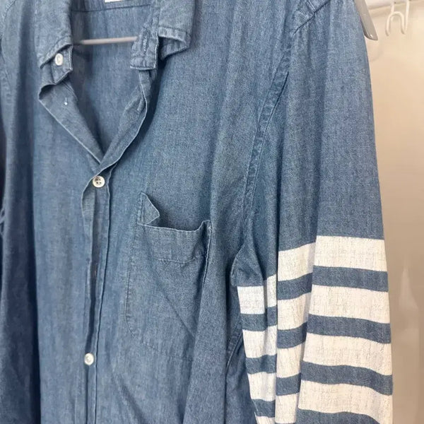 [BUNJANG] Thom Browne Striped Denim Shirt / 톰브라운 난방 (셔츠) 사이즈 2