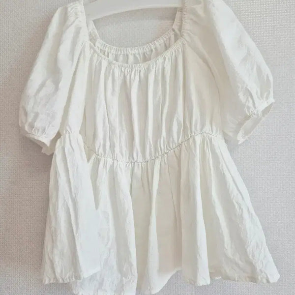 [BUNJANG] Puff Sleeve Square Neck Blouse White / 퍼프소매 스퀘어넥 블라우스 화이트