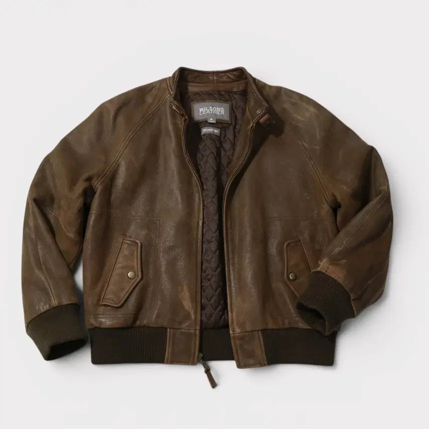 [BUNJANG] Wilson 90s Leather Insulated Bomber Jacket / [M] 90's 윌슨 레더 신슐레이트 보머 블루종 자켓