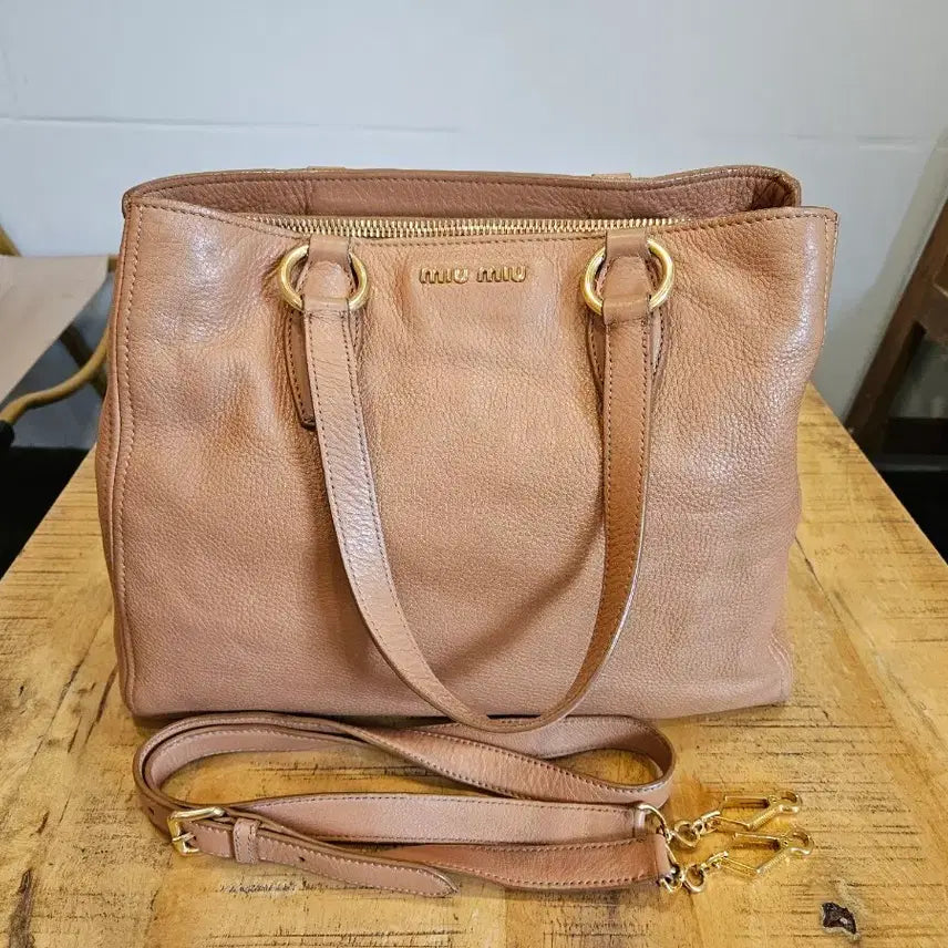 [BUNJANG] Miu Miu Vitello Daino Calfskin 2-Way Tote Bag / (정품) 미우미우 비텔로 다이노 카프스킨 토트/숄더백
