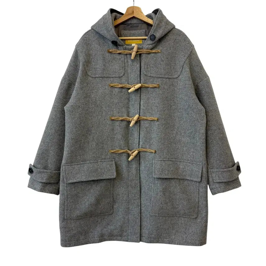 [BUNJANG] Main Booth Oversized Wool Blend Duffle Coat Grey M / 메인부스 오버사이즈 울 혼방 더플 코트 그레이 M 정품