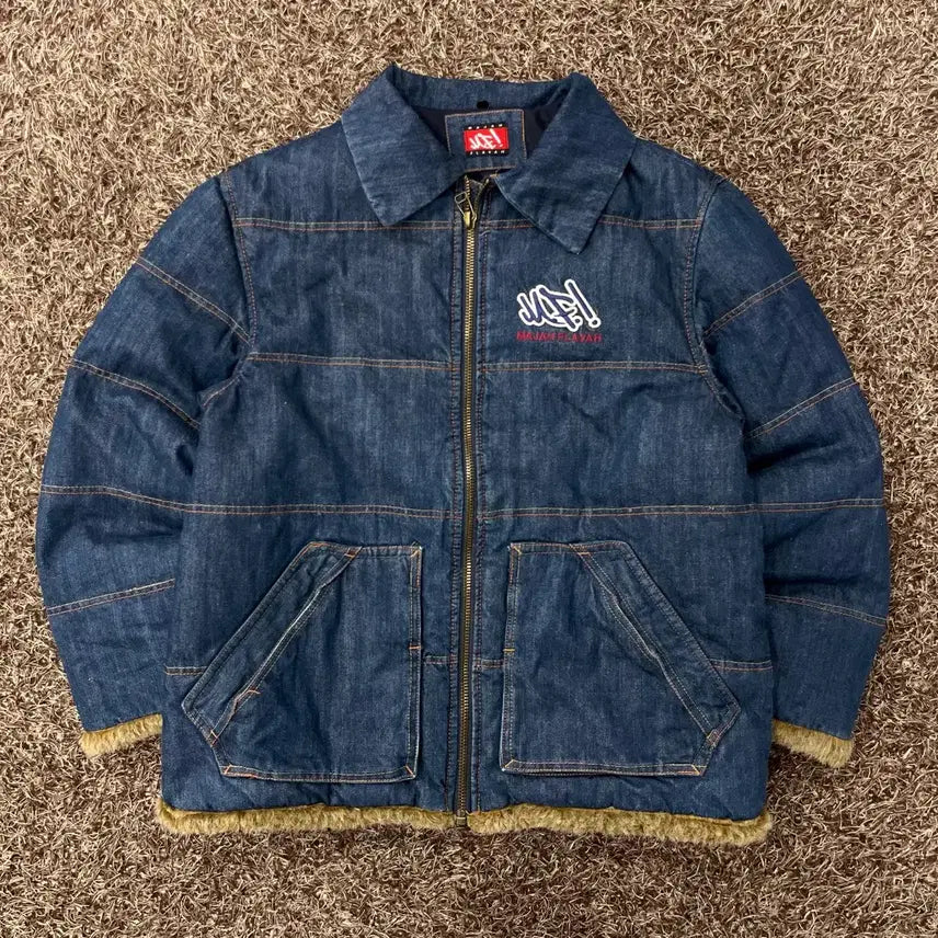 [BUNJANG] 100 MAZAPLABA Duck Down Denim Padded Jacket / 100 마자플라바 덕다운 데님 패딩 자켓