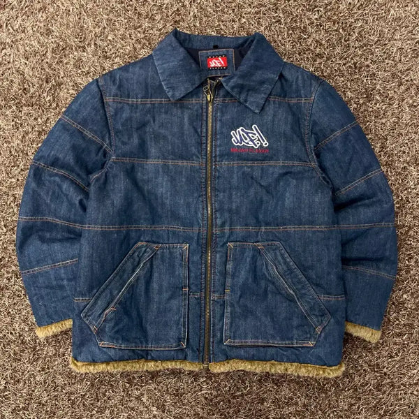 [BUNJANG] 100 MAZAPLABA Duck Down Denim Padded Jacket / 100 마자플라바 덕다운 데님 패딩 자켓