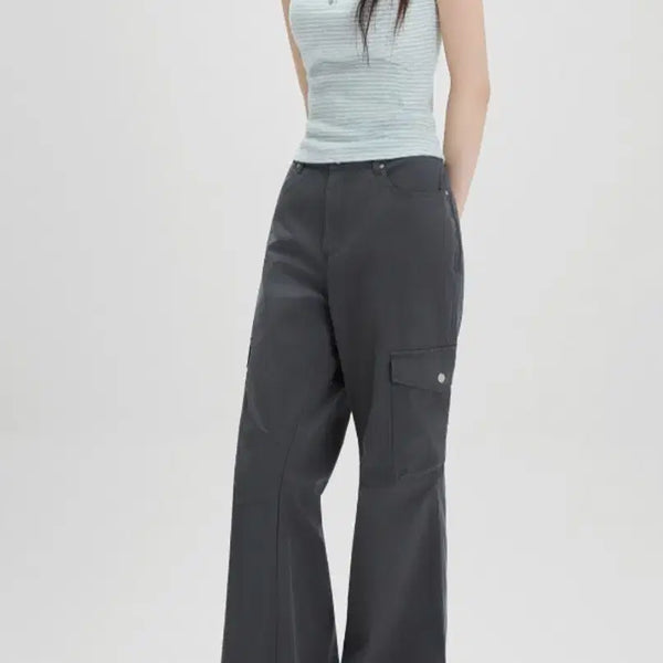 [BUNJANG] MIXXO Cotton Cargo Bootcut Pants Black / 미쏘 코튼 카고 부츠컷 팬츠 카고팬츠