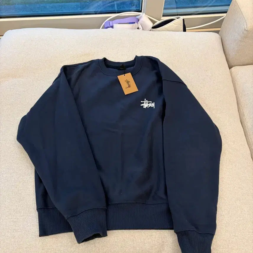 [BUNJANG] Stussy Basic Crewneck Navy L / 스투시 베이직 스투시 크루넥 네이비 2024, 2025 L사이즈