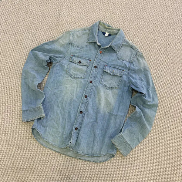 [BUNJANG] L ask Women's Denim Long Sleeve Shirt / L ask 여성 데님 긴팔 셔츠 0724D2