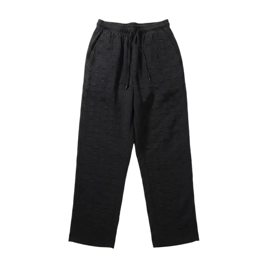 [BUNJANG] Women's Waffle Banding Wide Pants Black / 여성F/ 와플 밴딩 와이드팬츠BK 5-117