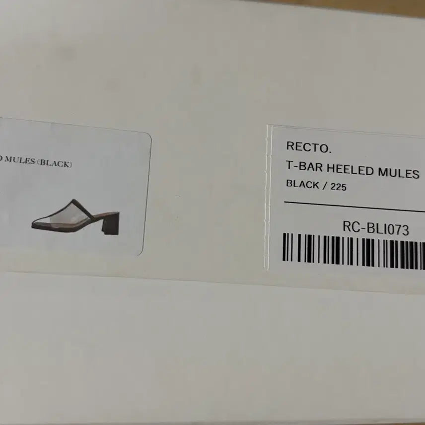 [BUNJANG] Recto T-Bar Heeled Mules Black / 렉토 T바 힐드 뮬 블랙 225(34)
