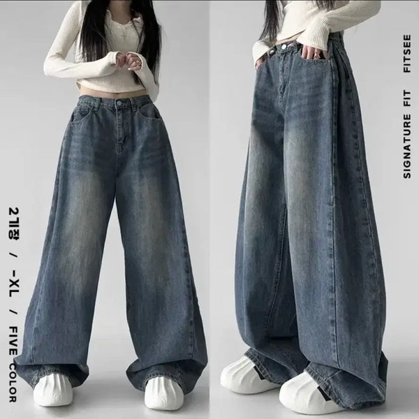 [BUNJANG] Bunny Maxi Wide Volume Fit Side Pintuck Denim Pants / 버니 맥시 와이드 볼륨핏 옆 핀턱 데님 팬츠 바지 청바지 팝니다.