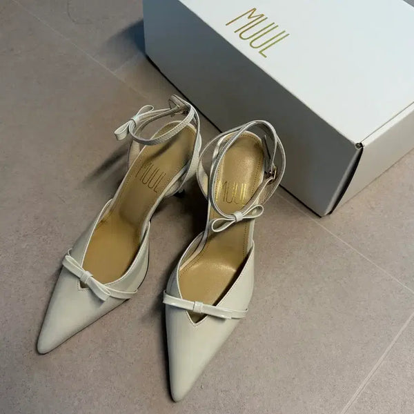 [BUNJANG] MUUL Ribbon Strap Heels White / Muul 웨딩구두 235