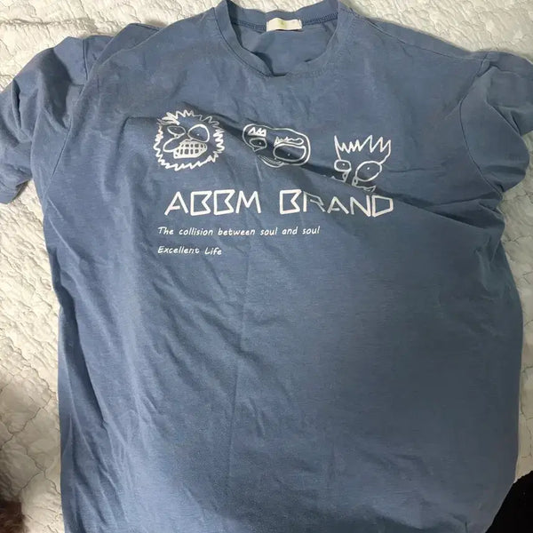 [BUNJANG] ABBM Brand Blue Long Sleeve T-Shirt / ABBM BRAND 블루 롱슬리브 티셔츠