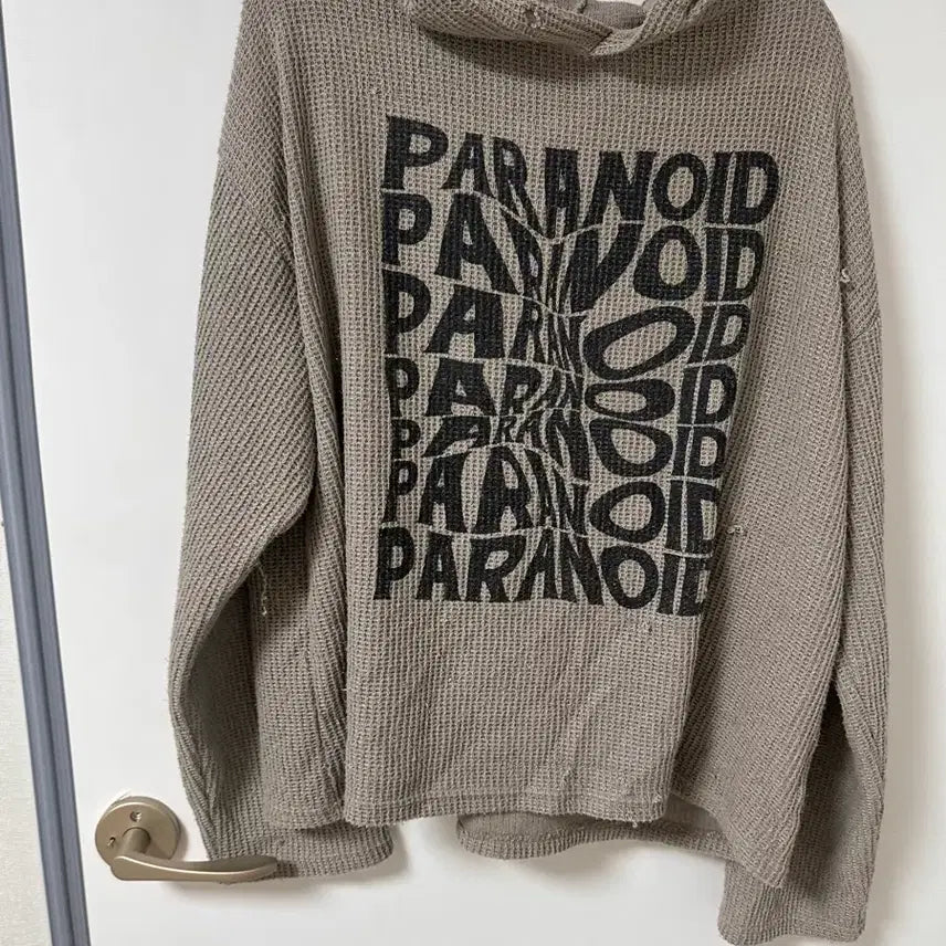 [BUNJANG] Paranoid Graphic Hoodie Beige / 파라노이드 그래픽 후드티 베이지