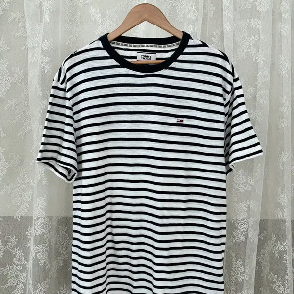 [BUNJANG] Tommy Jeans Striped Short Sleeve T-Shirt Navy / XL) 타미진스 스트라이프 반팔 티셔츠 네이비