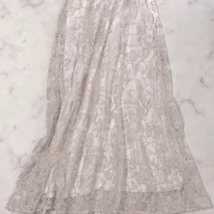 [BUNJANG] GRL Chiffon Lace Flare Long Skirt / GRL 스나계 쉬폰 레이스 플레어 롱 스커트 일브 새상품