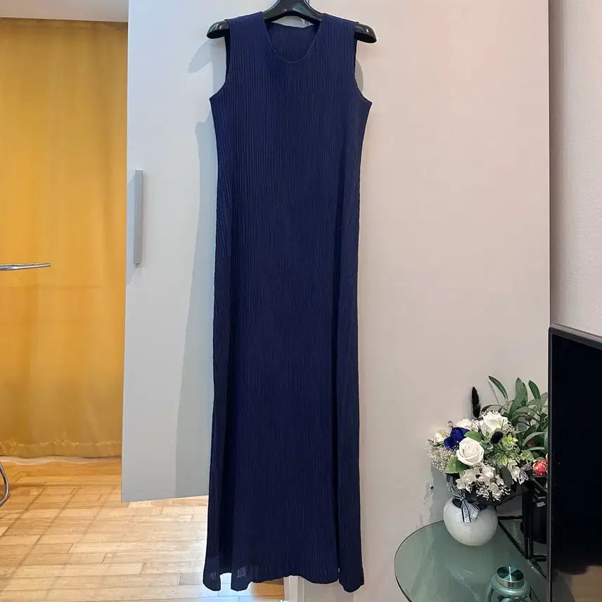 [BUNJANG] Issey Miyake Long Dress Navy / 이세이미야케 롱원피스 네이비