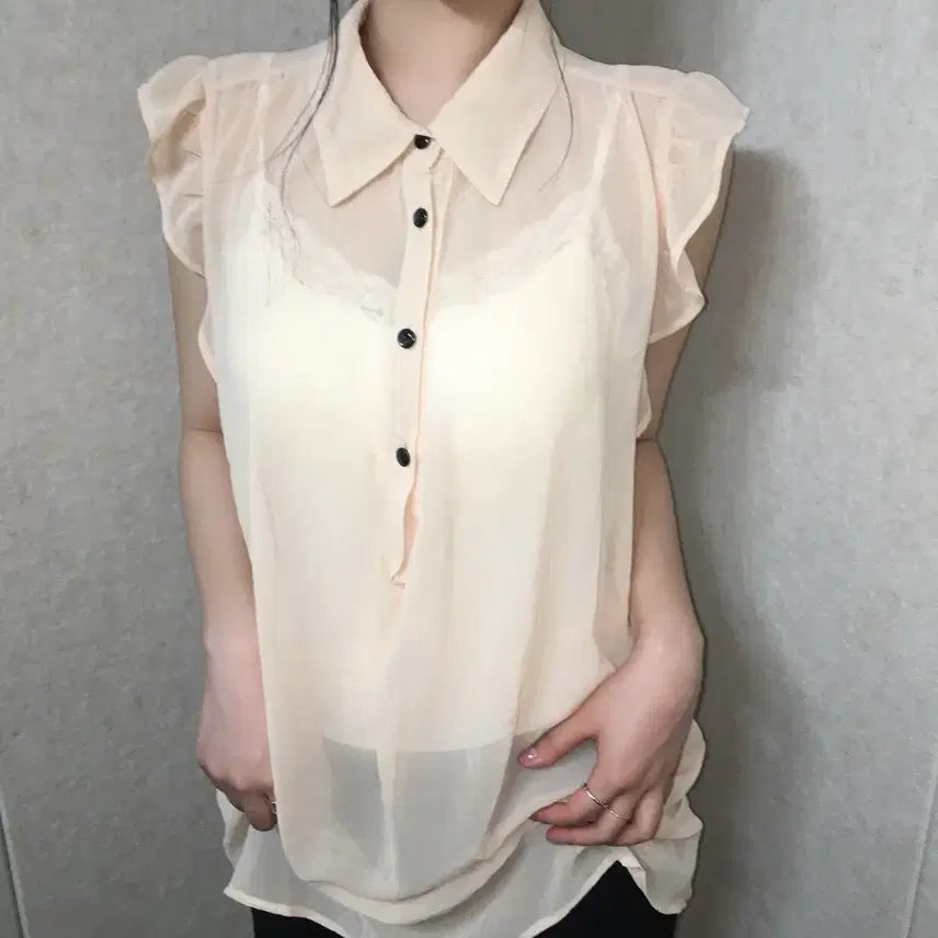 [BUNJANG] Silk Ruffle Blouse / 실크 러플 블라우스