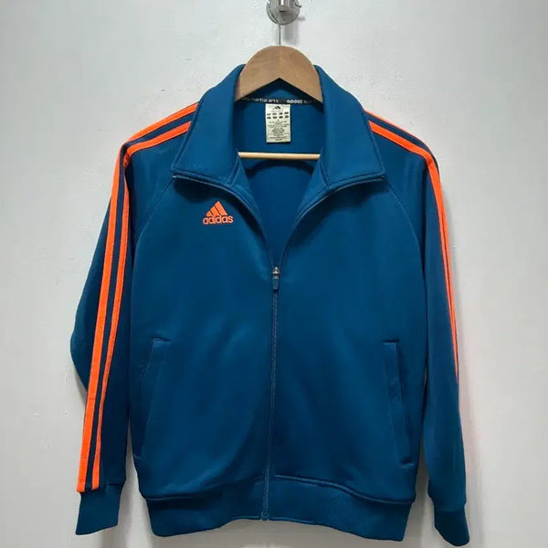 [BUNJANG] Adidas Track Top Blue Orange Stripe Size S / 아디다스 트랙탑 블루 오렌지 라인 S