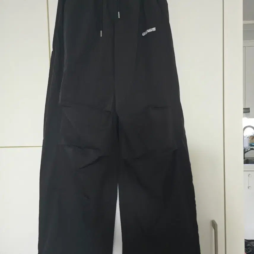 [BUNJANG] Black Wide Leg String Slacks / 와이드 팬츠 블랙