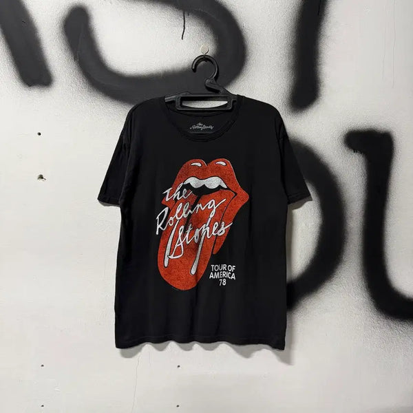 [BUNJANG] The Rolling Stones Tour of America '78 Big Print T-Shirt Black / 롤링스톤스 빅 프린팅 반팔 티셔츠 블랙