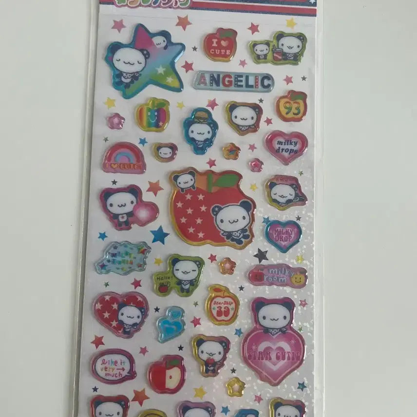 [BUNJANG] San-X Heisei Retro Celadon Seal Stickers Panda / 산엑스 헤이세이 레트로 고전 씰 스티커 판다