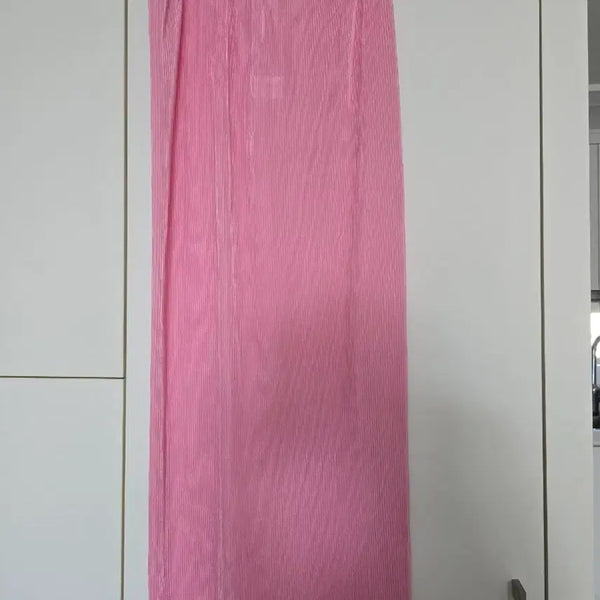 [BUNJANG] Pleated Long Skirt Pink / 플리츠 롱 스커트 핑크