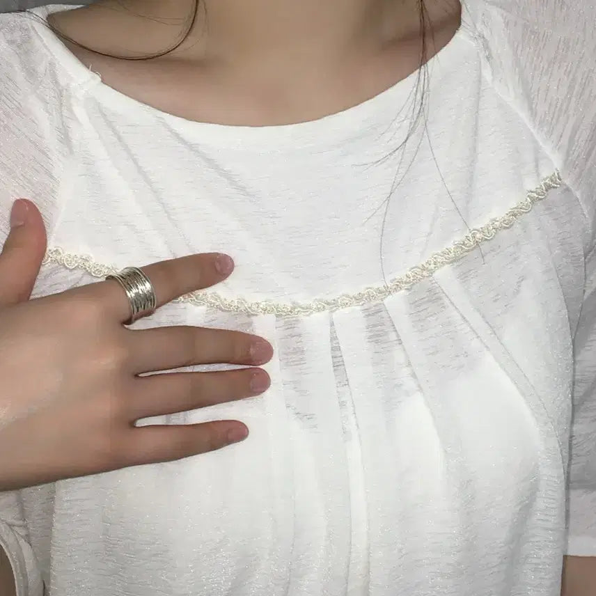 [BUNJANG] Ethnic 7/10 Sleeve Shirring Top / 에스닉 7부 셔링 탑