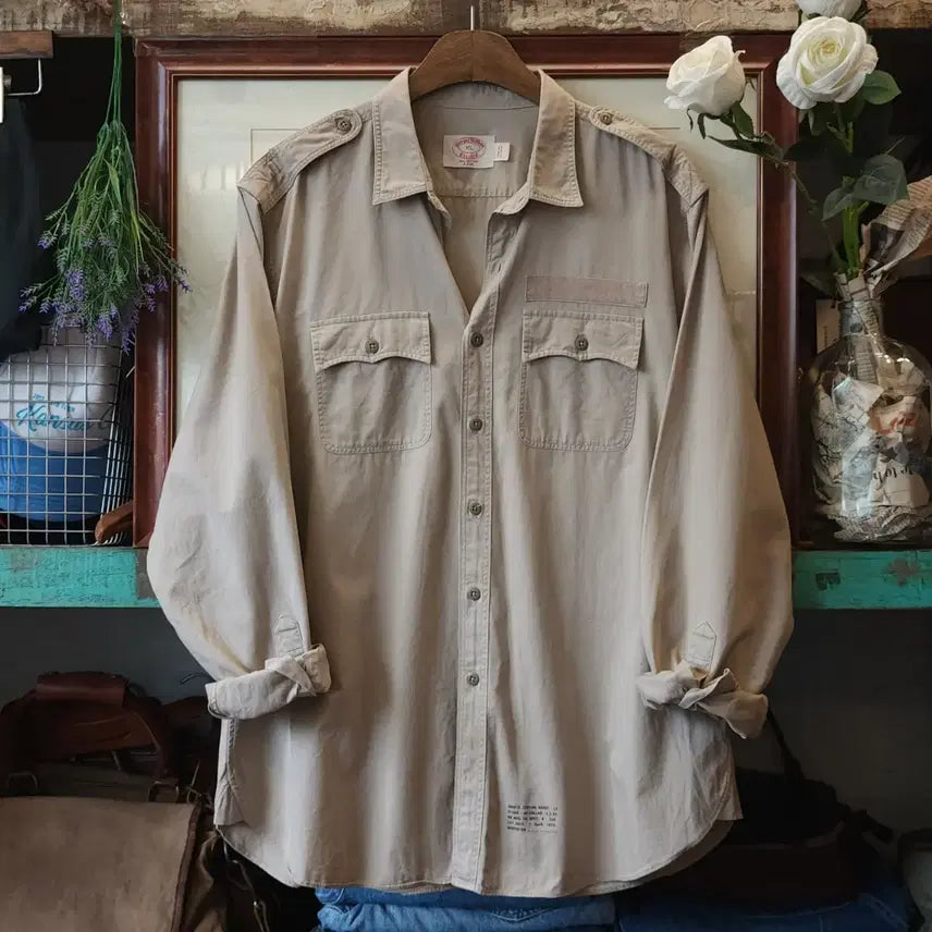 [BUNJANG] Brooks Brothers Safari Shirt Two-Pocket Military Workshirt XL / 00s 브룩스 브라더스 사파리 셔츠 투포켓 밀리터리 워크셔츠 빅사이즈 셔츠 xl
