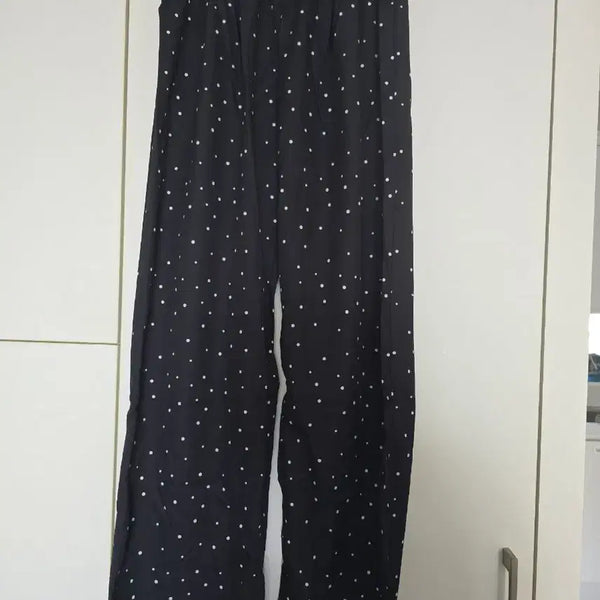 [BUNJANG] Black Polka Dot Wide Pants / 블랙 도트 와이드 팬츠