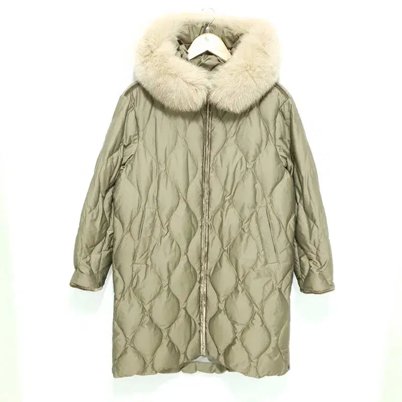 [BUNJANG] LBL Fox Fur Hungarian Goose Down Quilting Long Padding (Size S) / LBL 폭스퍼 헝가리 구스다운 퀄팅 롱 패딩 S 55