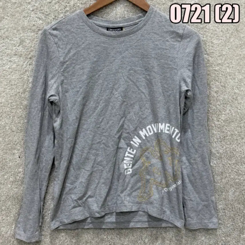 [BUNJANG] Kappa Women's Long Sleeve T-Shirt Grey M / 카파 여성 긴팔티 그레이 m