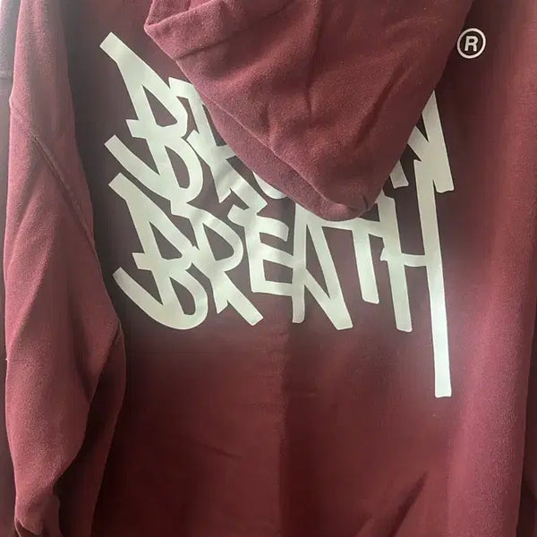 [BUNJANG] Brown Breath Logo Hoodie Burgundy / 브라운브레스 후드티 L