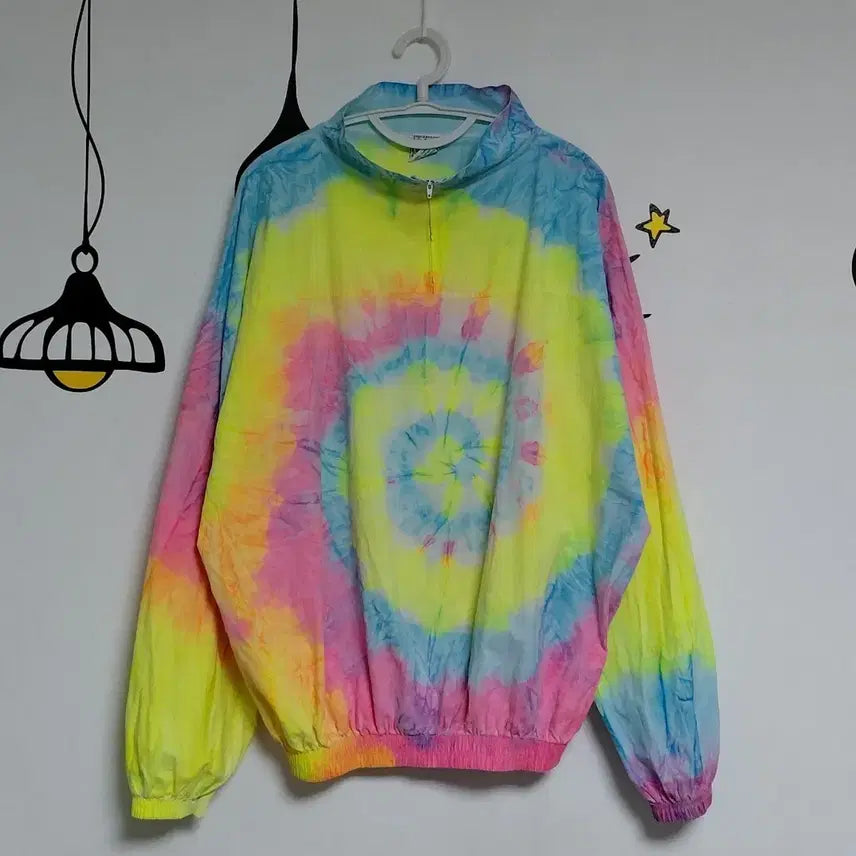 [BUNJANG] IN GEAR USA Vintage Tie-Dye Half-Zip Cotton Anorak / [USA 빈티지] 남여공용 IN GEAR 타이다이 하프집업 코튼 아노락 (MADE IN U.S.A)