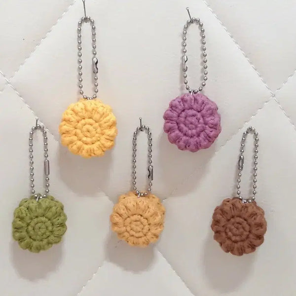 [BUNJANG] Chrysanthemum Bread Hand-Knitted Keychain Bundle Set (10 Pieces) / ( 10개 일괄)국화빵 손뜨개 키링