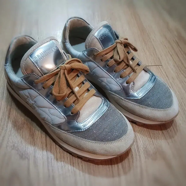 [BUNJANG] Brunello Cucinelli Silver Beige Sneakers / 브루넬로 쿠치넬리 스니커즈 실버 베이지 37
