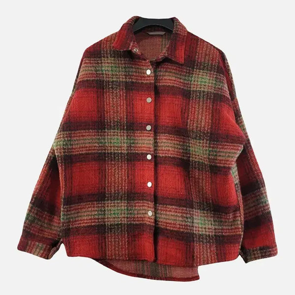 [BUNJANG] Pigment Red Women's Shirt Jacket FREE / 피그먼트 레드 여자 셔츠 자켓 FREE N8343