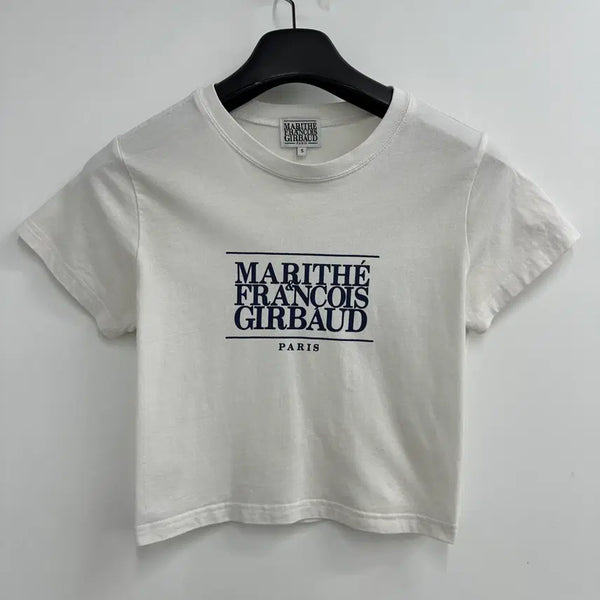 [BUNJANG] Marithe Francois Girbaud Women's Cropped Short Sleeve T-shirt Size S / 90 마리떼 여자 크롭 반팔 티셔츠