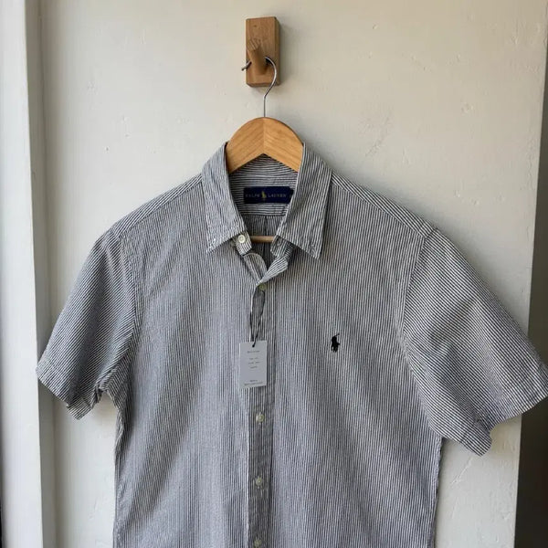 [BUNJANG] Polo Ralph Lauren Striped Seersucker Short Sleeve Shirt / 17585 - 폴로 랄프로렌 스트라이프 시어서커 반팔 셔츠