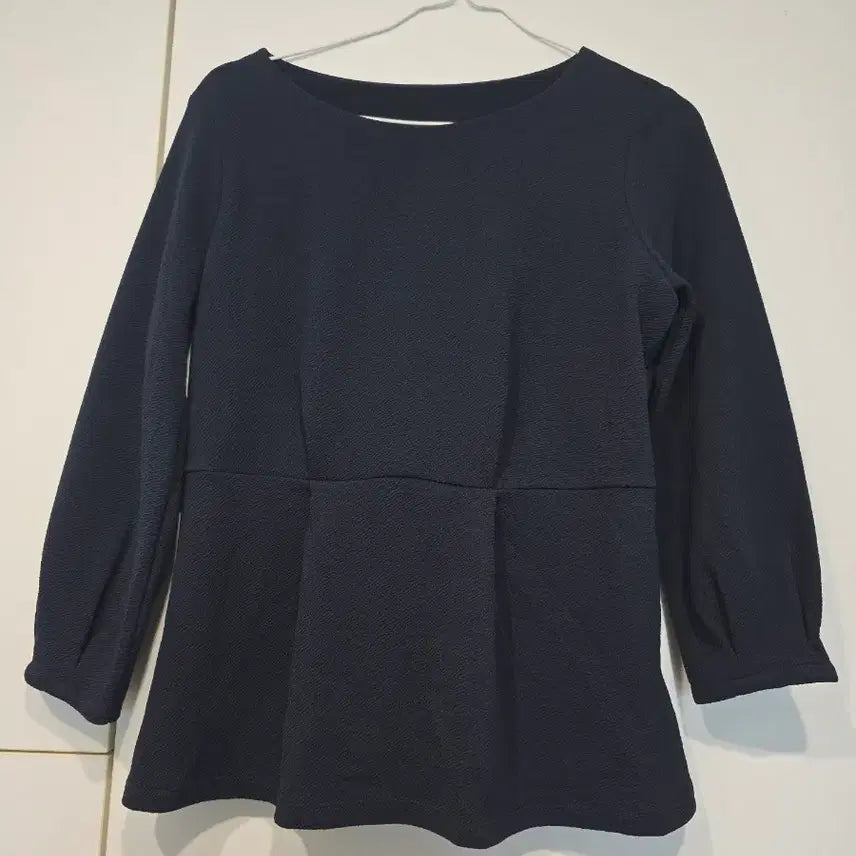 [BUNJANG] Black Long Sleeve Peplum Blouse / 블랙 긴팔 페플럼 블라우스