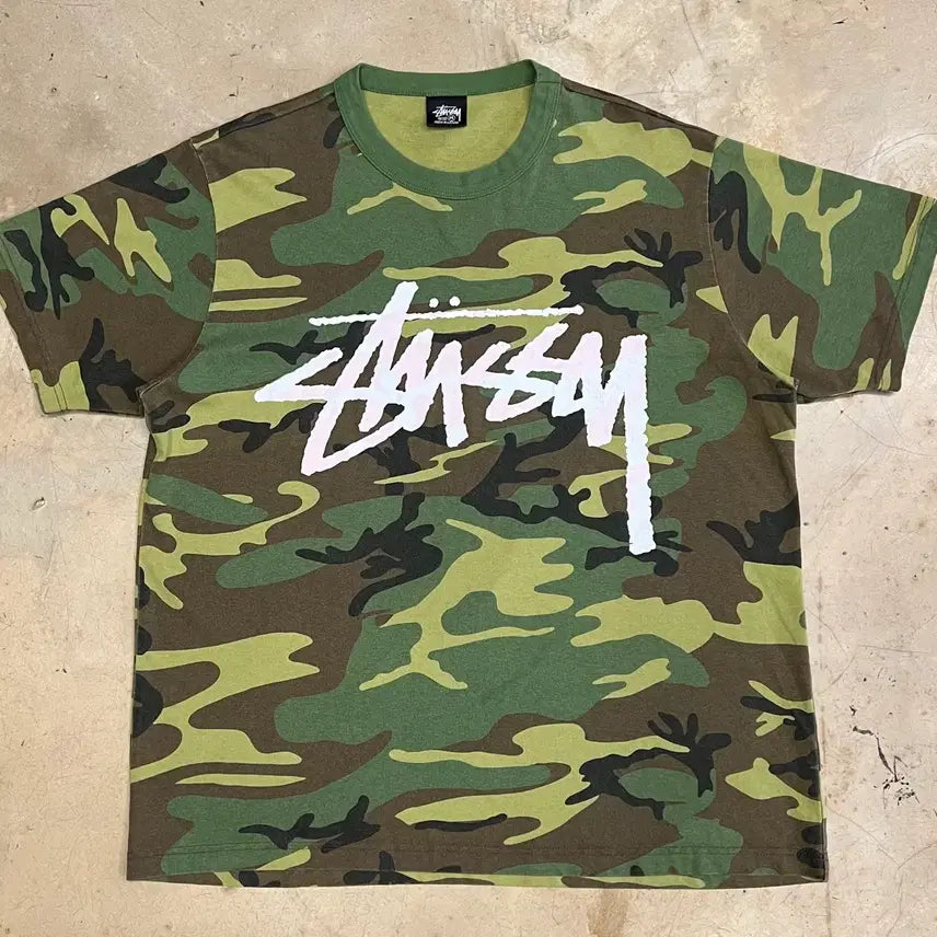[BUNJANG] Stussy Camo Short Sleeve T-shirt Medium / 스투시 카모 반팔티 M