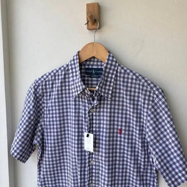 [BUNJANG] Polo Ralph Lauren Custom Fit Checkered Short Sleeve Shirt / 17586 - 폴로 랄프로렌 체크 반팔 셔츠