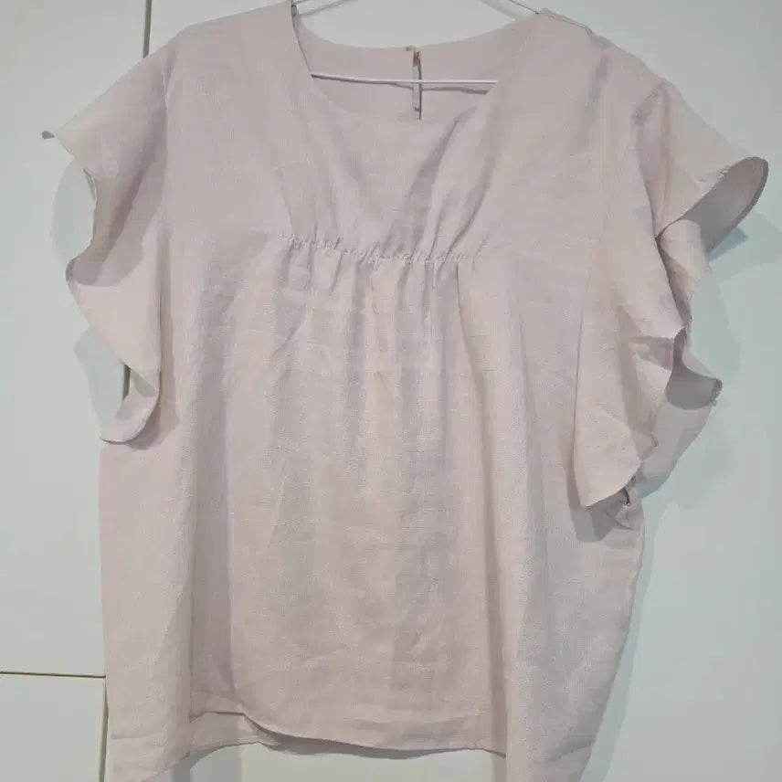 [BUNJANG] Pink Frill Sleeve Blouse / 블라우스 연핑크 프릴 소매
