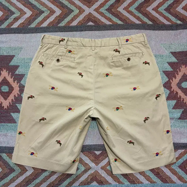 [BUNJANG] Polo Ralph Lauren Embroidered Logo Shorts Beige / 36inch) 폴로 랄프로렌 앰브로이드 자수로고 반바지 쇼츠 베이지