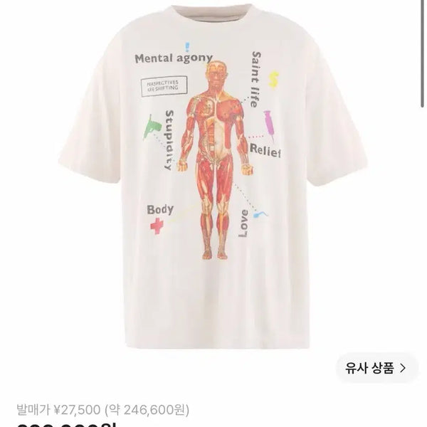 [BUNJANG] Saint Michael Mystery of the Human Body Agony T-Shirt (White, L) / 새상품 , L ) 세인트마이클 인체의신비 아고니 반팔티셔츠
