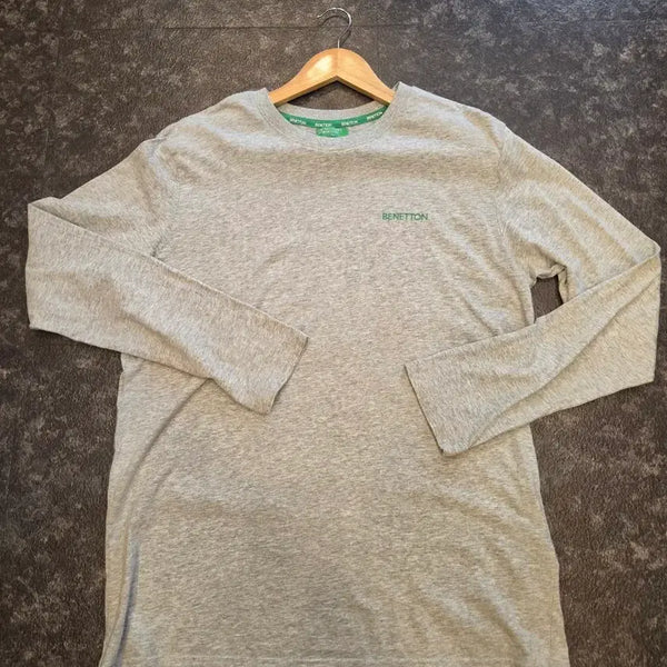 [BUNJANG] Benetton Long Sleeve T-Shirt Grey L / BENETTON 롱슬리브 그레이 L